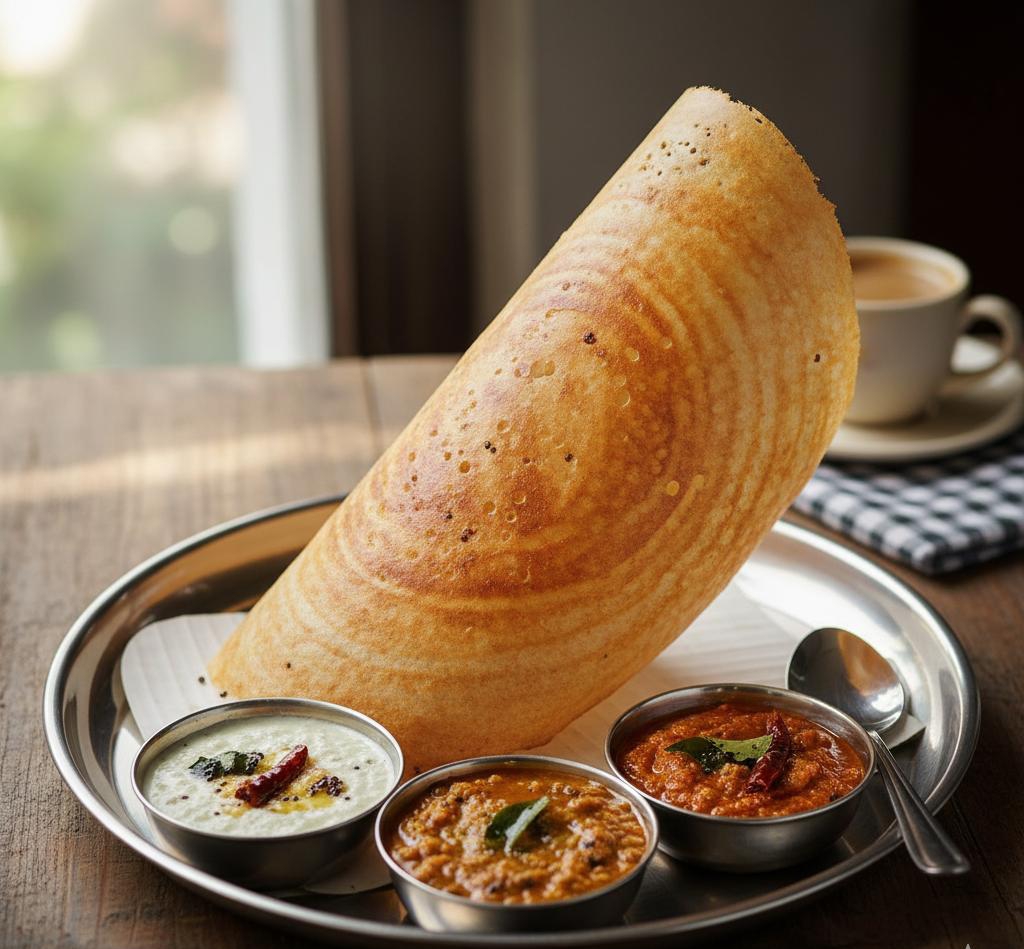 Freshly made dosa